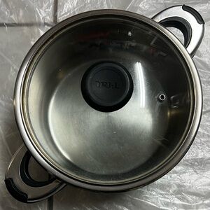 T-fal Stainless Steel Pot with Lid perfect for School Dorm, Office or Home